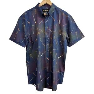 RSVLTS Harry Potter Wands Spells Short Sleeve Button Down Shirt Mens L